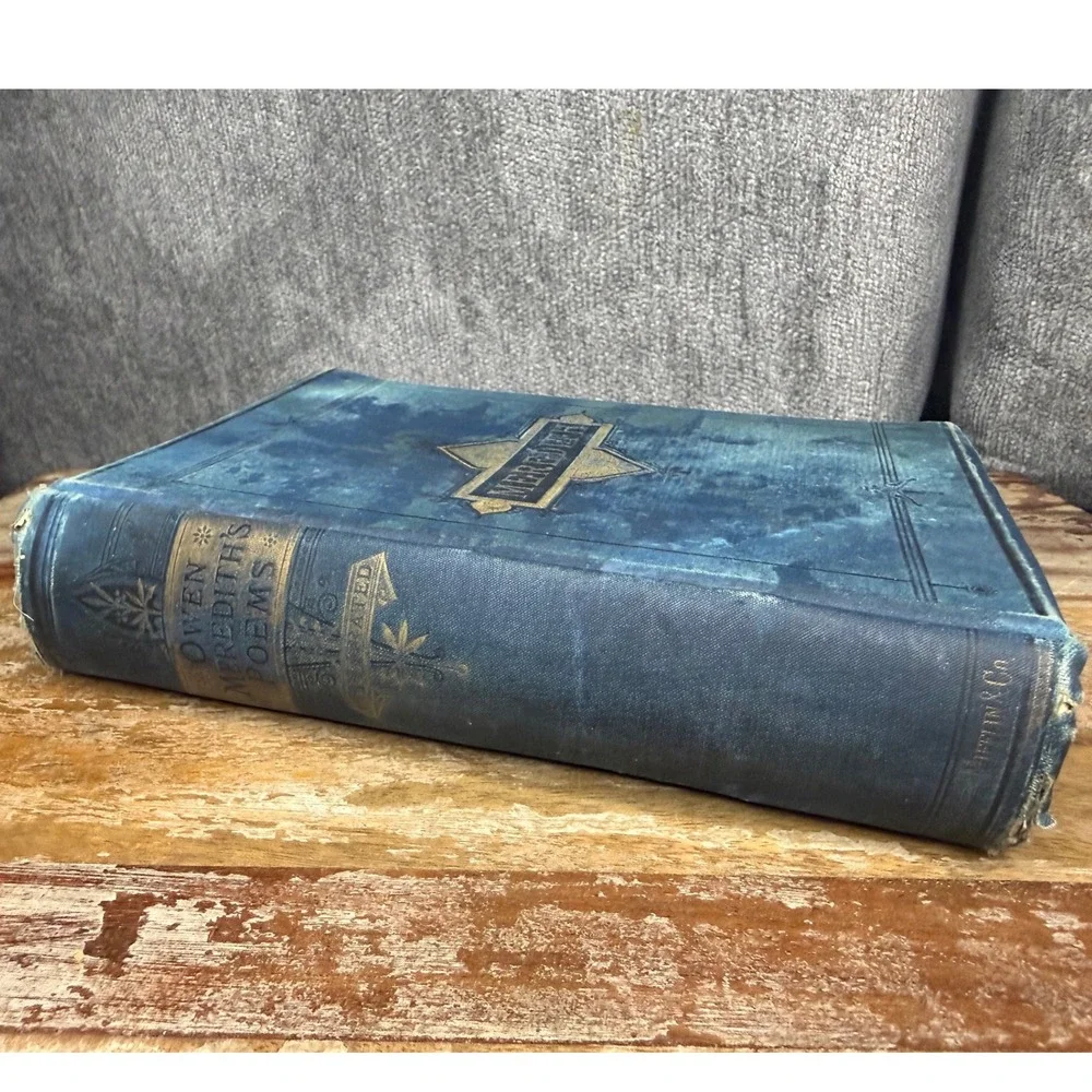 The Poetical Works of Owen Meredith Antique Book 1880s Cloth Cover